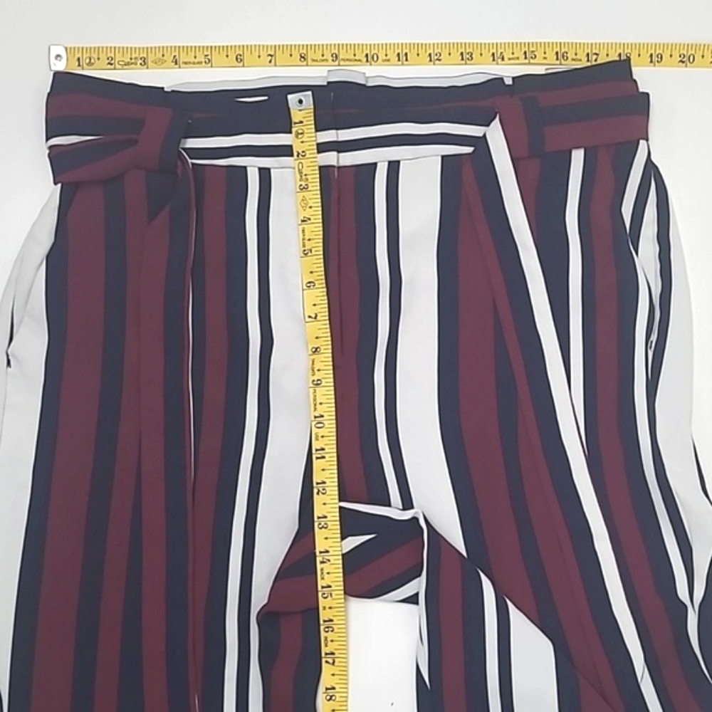 Express High Waist Rise Ankle Dress Pants Flowy Fit Pockets Accent Belt Sz 14 - Picture 7 of 17